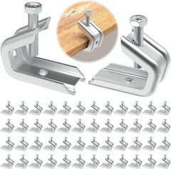 1/4" x 20 Beam Clamp for Threaded Wire Ring, Zinc Plated Steel Beam Clamp with Harden Point Screws for 1/2 inch Flanges 50 Pack