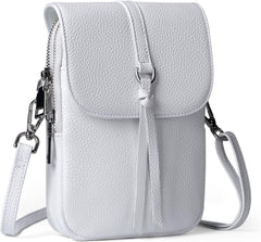 befen Genuine Leather Small Crossbody Bags for Women, Multi Pocket Cell Phone Crossbody Purse with RFID Blocking Card Slots