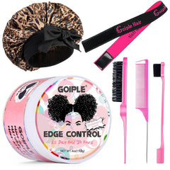 Edge Control Wax for Women Strong Hold Non-greasy, Edge Wax Styling Gel for Black Women Hair No Flaking, White Residue, Shine and Smooth Strawberry Scent 4oz