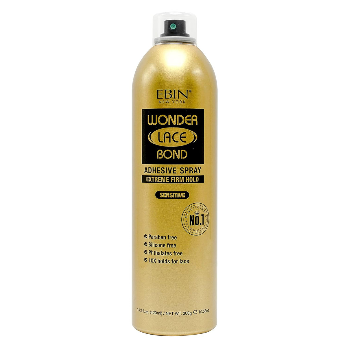 EBIN NEW YORK Wonder Lace Bond Adhesive Spray Supreme - Extreme Firm Hold 6.08oz/ 180mL | Supreme Use, Fast Drying, No Residue, No Build-up, Powerful Hold, All-Day Hold, Easy Daily Wig Install