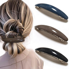 Large Hair Barrette Matte 4 Inch No Slip Not Easy to Break French Hair Clips for Women Thick to Thin Hair, 3 Pack