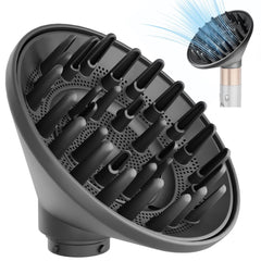 Large Diffuser Attachment Compatible with Dyson Airwrap, Upgraded Bigger Diffuser Nozzle to Dryer Faster and Define Curls Hair, Grey