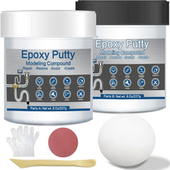 Epoxy Putty for Metal, 16 oz Fast Repair Pool Putty Self-Hardening Waterproof AB 2 Part Epoxy Wood Filler for Metal Tile Plastic Repair Filling Bonding, Sculpt Clay for Sculpting Modeling Black