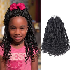 8 Inch Kids Crochet Hair Wavy Senegalese Twist Crochet Hair Color 2 8 Packs Short Bob Pre Looped Crotchet Braids with Culy Ends for Little Girls (8 Inch,2)