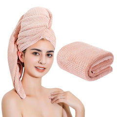 Microfiber Hair Towel Quick Dry Hair Towel Hair Drying Towels Suitable for All Kinds of Hair Ultra Absorbent Long and Thick Hair 20X40inch Lotus Root Pink (1pcs)