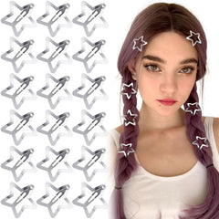 Joez Wonderful 20 Pcs Gold Star Hair Clips, 1.18"/3cm Metal Snap Hair Clips, Cute Star Clips Hair Barrettes, Non-Slip Fashion Hair Accessories for Women Girls