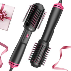 Hair Dryer Brush Blow Dryer Brush in One, 4 in 1 Hair Dryer and Styler Volumizer with Oval Barrel, Professional Salon Hot Air Brush for All Hair Types, Gold