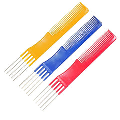 2 Packs Teasing Comb with Metal Pick Combs for Women Hair Pick Comb for Hair Styling (Black)