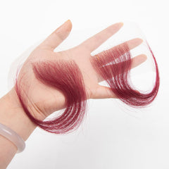 Edges Hair HD Lace Strips for Women - Reusable Invisible Lace Hairline with 4 Pcs Natural Handmade Real Human Hair Pieces, Black Color