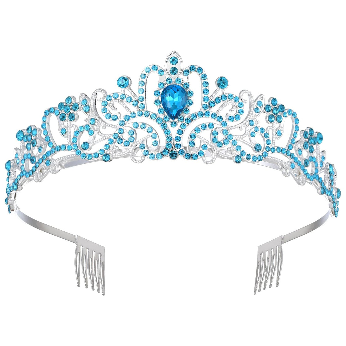 Silver Tiara Crown Headband Princess Elegant Crowns with combs for Women Halloween Birthday Crystal Queen Rhinestone Hair Accessories Wedding Brides