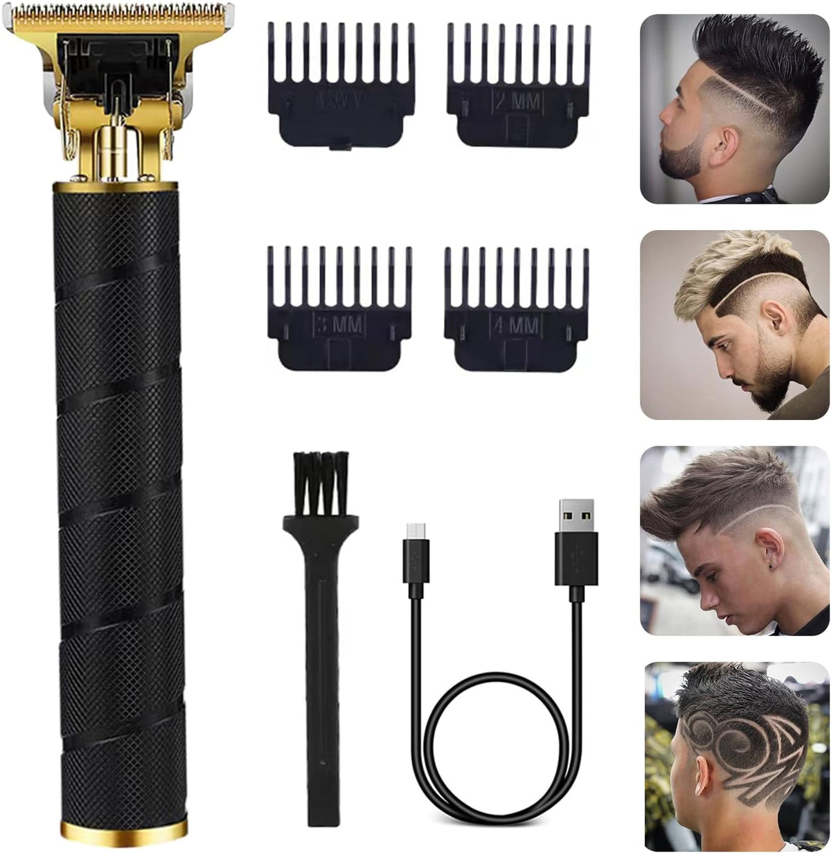 Hair Clippers for Men, Professional Hair Trimmer Cordless Zero Gapped T-Blade Trimmer Rechargeable Beard Trimmer, Mens Gifts Hair Grooming Set for Hair Cutting