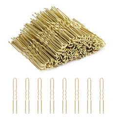 U Shaped Hair Pins, 200 Count Buns Waved Hair Pins for Updos with Box for Women Lady Girls Bobby Pins French Historical Hair Styling Pins Hair Accessories (Brown, 2.4 Inch)