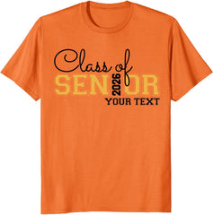 Custom Senior 2026 Shirt, Class of 2026 Graduation T-Shirt, Customizable Matching Graduation Party Apparel, Senior 2026 Tee