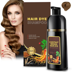 Black Hair Dye Shampoo 3 in 1, Herbal Shampoo Hair Dye for Women Men, Grey Coverage Shampoo 16.9fl oz