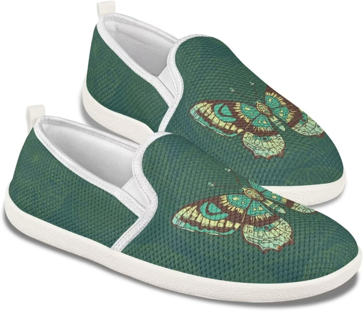 Women's Slip On Casual Flats Girls Breathable Loafers Low-Cut Walking Shoes Fashion Round Toe Dress Shoes for Laides SizeUS 6-11