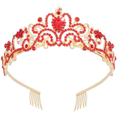 Didder Silver Crystal Tiara Crown Headband Princess Elegant Crown with combs for Women Girls Bridal Wedding Prom Birthday Party