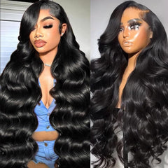 30 Inch 13x6 Lace Front Wigs Human Hair Pre Plucked Real Virgin Human Hair Wig Invisilbe Hairline Tiny Knots 200 Density Body Wave HD Lace Frontal Wigs 3X Longer Lifespan