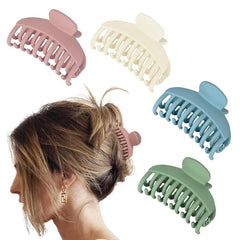 DEEKA 3 PCS 2.5 Inch Tortoise Shell Hair Claw Clips Double Row Teeth Plastic Hair Jaw Clips Hair Barrettes Thick Medium Thin Hair Clips for Women