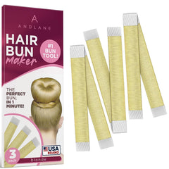 Women's Hair Bun Maker Tool - French Twist Fold Wrap Snap Hair Accessories by Andlane (3 Blonde)