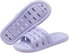 FINLEEO Shower Sandals with Drainage Holes - Quick Drying Bathroom & Gym Slippers for Men and Women