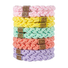 10Pcs Stylish Women Hair Ties, 5 Colors for Hair Bands, 2.36 Inch Diameter Hair Tie for Thick Hair High Ponytail Holders