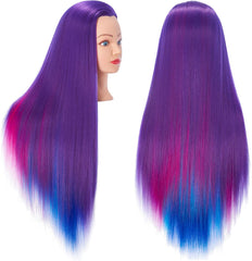 Hairingrid 26"-28" Mannequin Head Hair Styling Training Manikin Cosmetology Doll Head Synthetic Fiber Hair and Free Clamp Holder (Black)