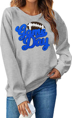 Game Day Sweatshirt for Women Cute Football Graphic Pullover Football Season Chenille Patch Tops Trendy Sweatshirts