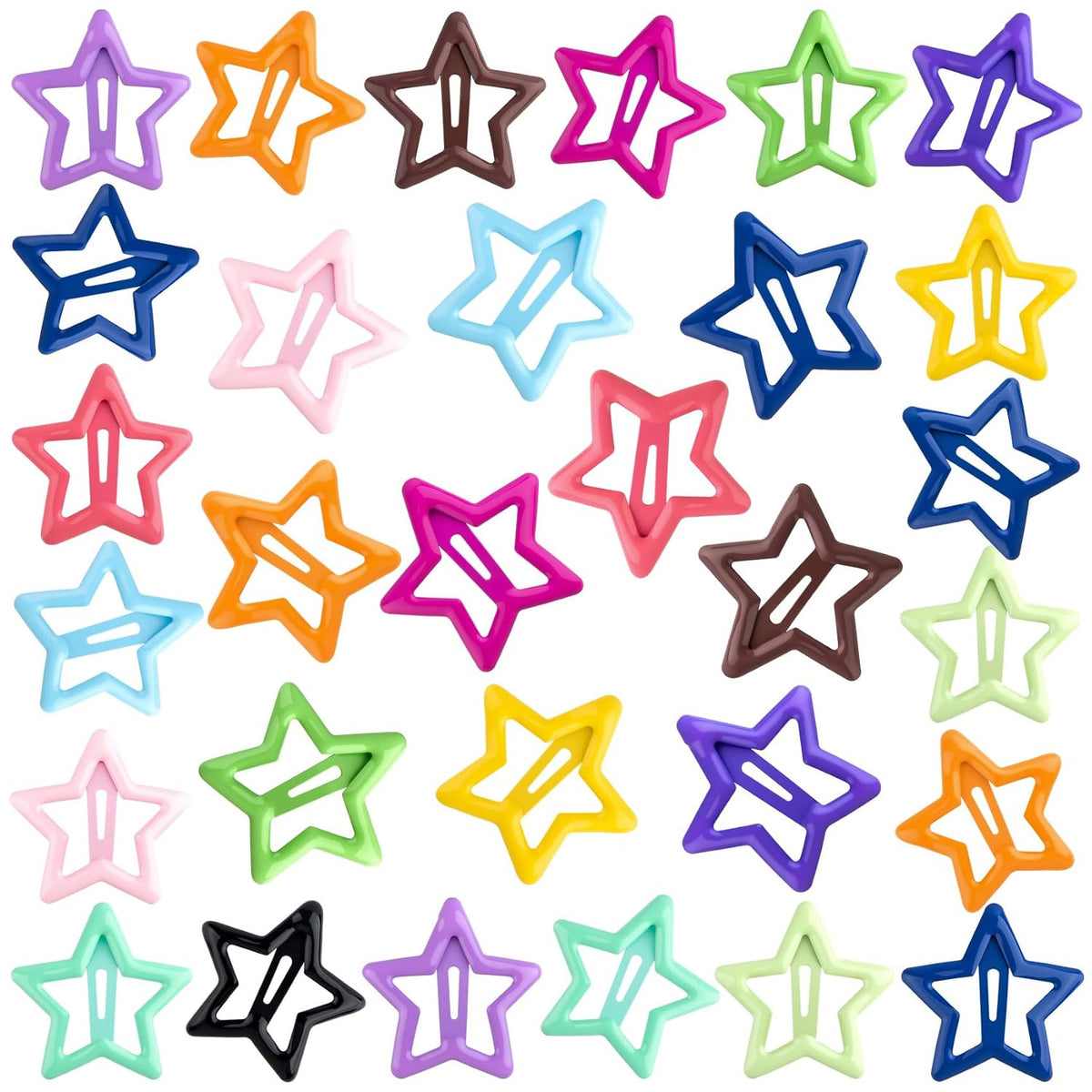 20 PCS Cute Star Hair Clips for Women, Black Metal Star Hair Snap Barrettes, Non Slip Hair Accessories for Women for Daily Use, Parties (1.18 x 1.18 inch)