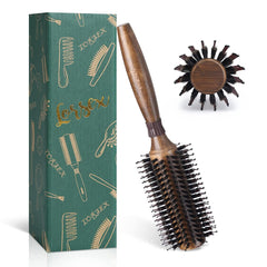 Round Brush for Blow Drying, LORSEX Boar Bristle Hair brush for Women Men, Round Hairbrush for Add Shine/Volume, Minimize Damage (2.8 Inch)