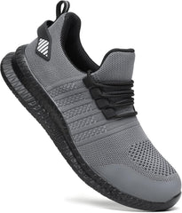 Steel Toe Shoes for Men and Women Comfortable Lightweight Work Safety Shoes Puncture Proof Slip Resistant Indestructible Sneakers Construction Work Utility