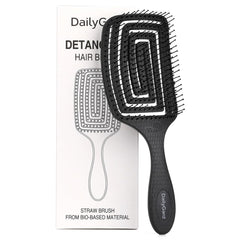 Detangling Brush, Dry and Wet Vented Detangler Hair Brush for Women and Men, Professional Paddle Curved Styling Hairbrush for Straight/Curly/Thick/Long/Wavy/Damaged Hair, Blue