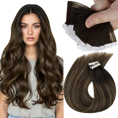 Sunny Hair Tape in Hair Extensions Real Human Hair Invisible Remy Hair Extensions Tape ins for Women Jet Black 22 inch 20Pcs 50G