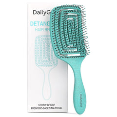 Detangling Brush, Dry and Wet Vented Detangler Hair Brush for Women and Men, Professional Paddle Curved Styling Hairbrush for Straight/Curly/Thick/Long/Wavy/Damaged Hair, Blue