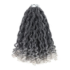 8 Inch Kids Crochet Hair Wavy Senegalese Twist Crochet Hair Color 2 8 Packs Short Bob Pre Looped Crotchet Braids with Culy Ends for Little Girls (8 Inch,2)