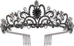 COCIDE Tiara Crystal Crowns Princess Rhinestone Crown with Combs Bride Headbands Bridal Wedding Prom Birthday Party Hair Accessories Jewelry for Women Girls (Silver)