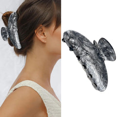 Medium French White Hair Claw for Women - Styling Banana Clips for Thin Hair, Exquisite Barrettes and Hair Decorations (1Pcs)