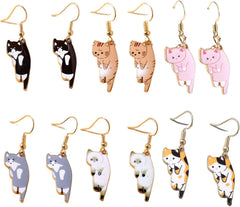 Sweet Kawaii Animals Kitten Drop Dangle Lovely Funny Cute Cartoon Aesthetic Cat Lover Person Creative Earrings Friendship Jewelry for Women