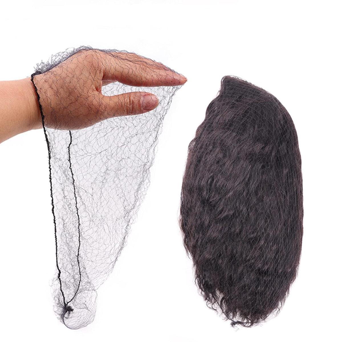 Invisible Hair Nets for Long Hair, 100 Pcs 18-46 inch Black Elastic Mesh Women Hairnets Wig Cap for Wigs Frontal Closur Hair Bun Sleeping Food Service (18 inches)