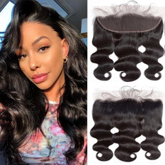 18 20 22 Inch Body Wave Bundles with Closure (16 Inch 5x5 HD Lace Closure) Human Hair Brazilian 3 Bundles with Closure Unprocessed Virgin Human Hair Free Part