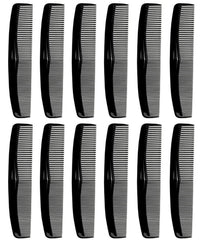 Comfort Axis Coarse/Fine Hair Comb Set, 8 Inches, 3 Pack, Black