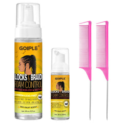 Braid Foam Control Braid Mousse for Braids Twist, Locs, No Flake Extra Hold High Shine Style and Moisturizes, Hair Braiding Mousse for Braids Lightweight Easy to Apply 8fl oz