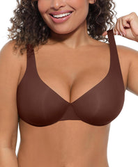 FeelinGirl Bras for Women Unlined No Padding Comfort Underwire Plus Size Full Coverage Seamless Plunge Everyday Bras