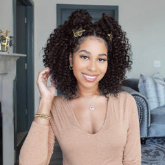ToyoTree Ocean Wave Crochet Hair - 9 Inch 8 Packs Ombre Brown Short Curly Deep Wave Crochet Hair, Synthetic Ocean Wave Braiding Hair Extensions (9 Inch,OT30-8P)