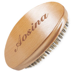 Medium Palm Wave Brush with Pure Black Boar Bristles - For Men's 360 Waves on Thin and Normal Hair (Blue)