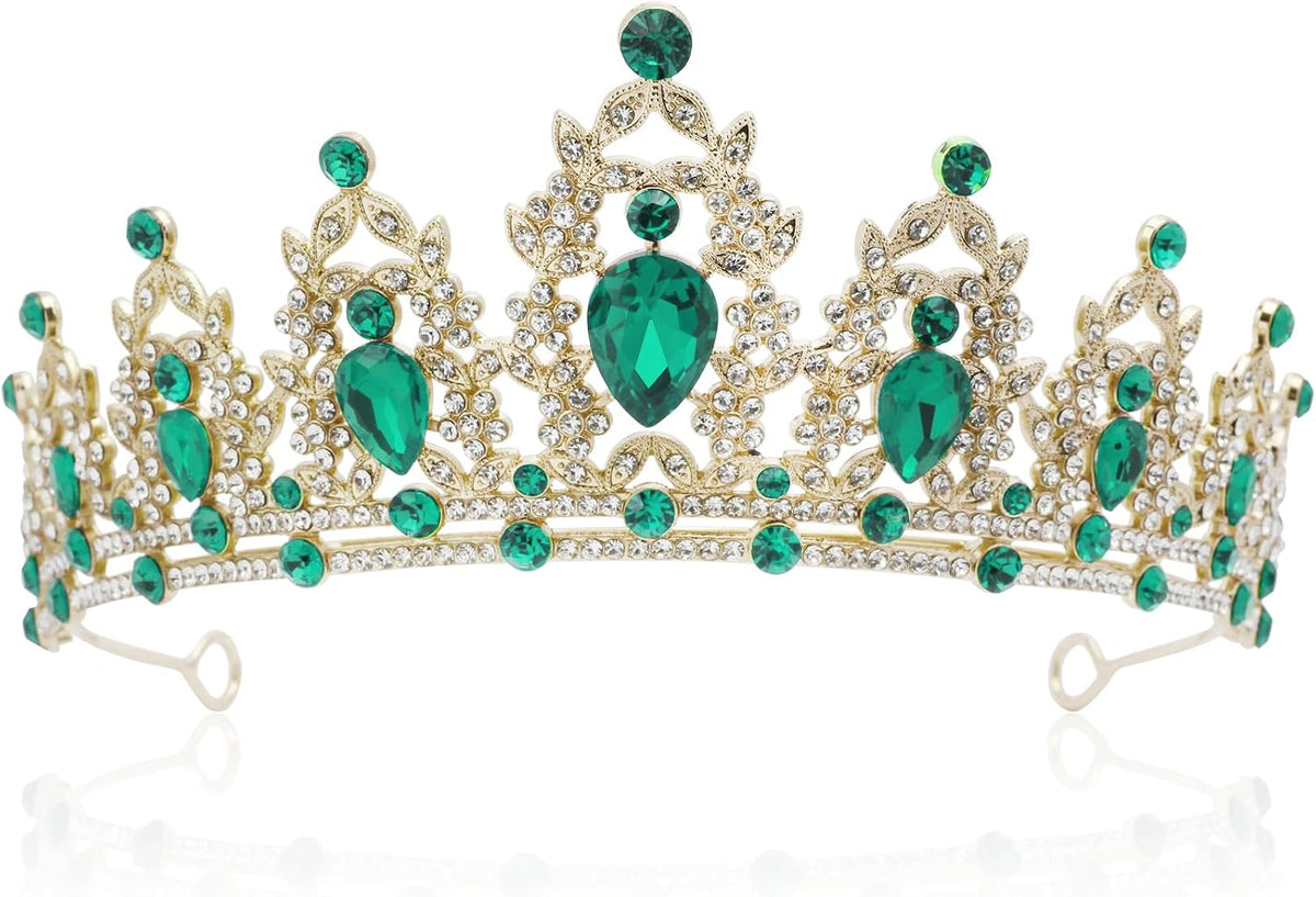 Blue Princess Tiara Crown - Crystal Quinceanera Tiara Headband for Women