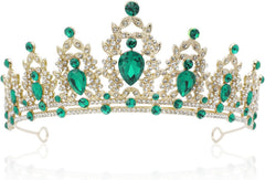 Blue Princess Tiara Crown - Crystal Quinceanera Tiara Headband for Women