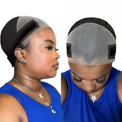 Lace Wig Grip Cap for Glueless Wig 4x5 Transparent Lace Reusable Wig Caps, Wig Grip Band for Lace Front Wigs to Keep Wigs in Place, Adjustable Wig Cap with Grip Band Non Slip Cap for Women (Brown)