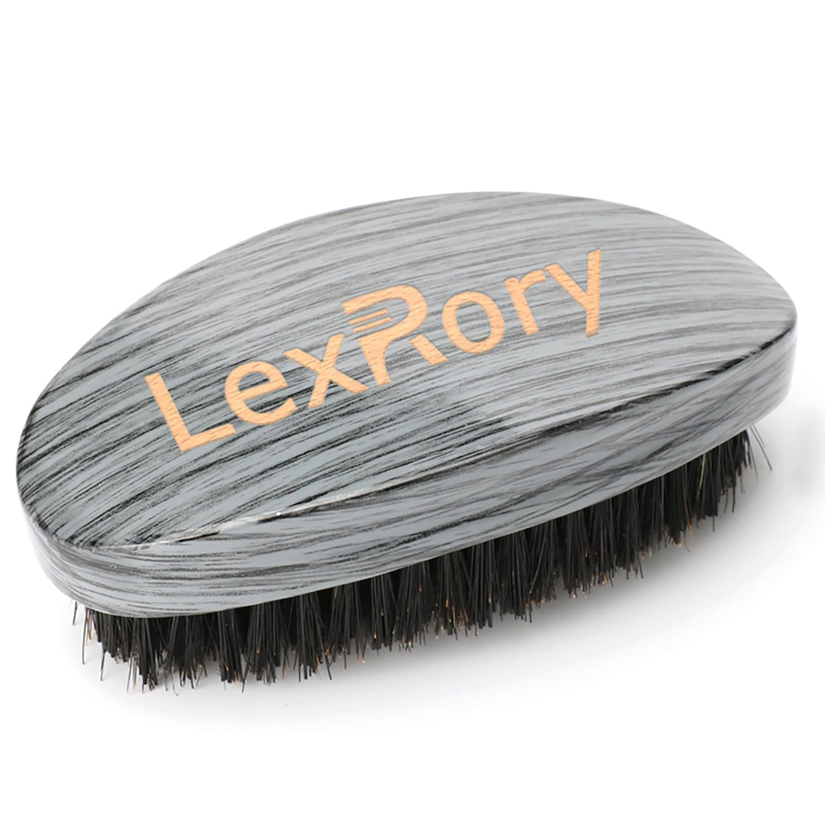 360 Curved Wave Brush For Men - Medium Hard Palm Wave Hair Brushes - Made with Beech Mix Nature Boar Bristle Brush For Black Hair (Black)