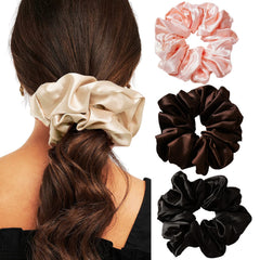 Large Satin Scrunchies Oversized Jumbo Sleeping Giant No Damage Big Silk for Women(A)