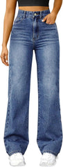 Woman Wide Leg Jeans High Waisted Baggy Jeans Boyfriend Jean Elastic Waist Stretchy Jean Woman Wide Leg Jean